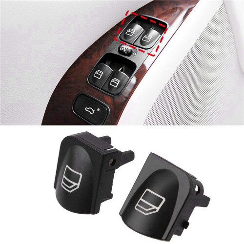 20X Window  Button Covers for   W203 W208 Front Left+Right Window  Repair Button Caps 2
