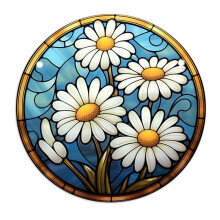 Ciondolo A Disco In Acrilico 4 Pezzi con Catena Ciondolo Retrò Europeo Fiore Colorato Accessori per Pendenti da Donna YK288