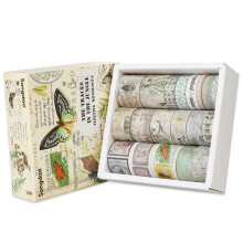 Vintage Washi Tapes Set, 20 Rolls Tape Floral Butterfly Botanical Washi Masking Tape Roll Writable Decorative Tape