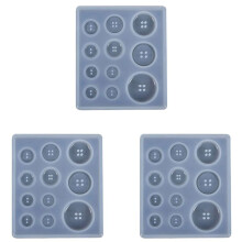 3X DIY Silicone Mold Resin Button Handmade Resin Mold with Hole Pendant Button Clay Epoxy Pendant for Keychain Supplies