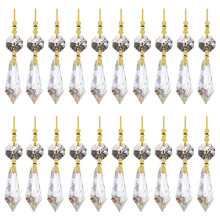 40PCS DIY Transparent Teardrop Chandelier Pendant Parts Beads, Chandelier Hanging Decoration