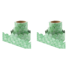 2pcs 20M Ombre Green Scallops Bulletin Board Borders Rainbow Straight Borders Classroom or Home School Decoration