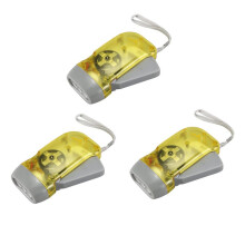 3X 3 LED Dynamo Wind Flashlight Torch Light Hand Press Crank NR Camping