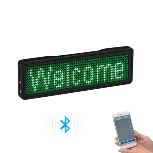2X  LED Name Badge Rechargeable Light Sign DIY Programmable Scrolling Message Board Display LED,Type 5 1