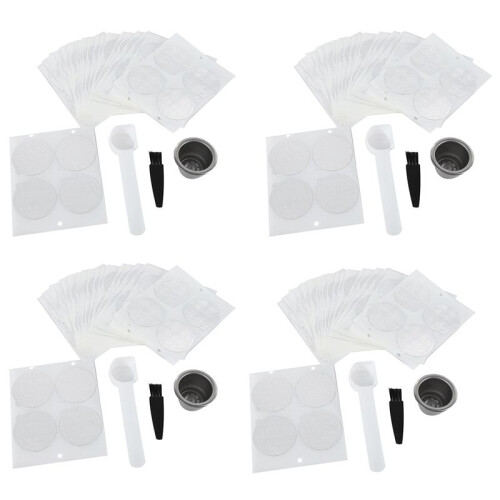 4 Pods 100 Seals Refillable  Coffee Capsule Reusable for  Machine Espresso Coffee Maker Cup Filter