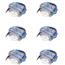 6X AC 115 V/250 V 6 A de Filtro de Ruido EMI Individual Phase