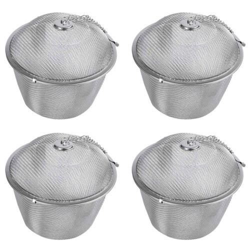 4X Extra Large Stainless Steel Twist Lock Mesh Tea  Tea Infuser with Hook Chain