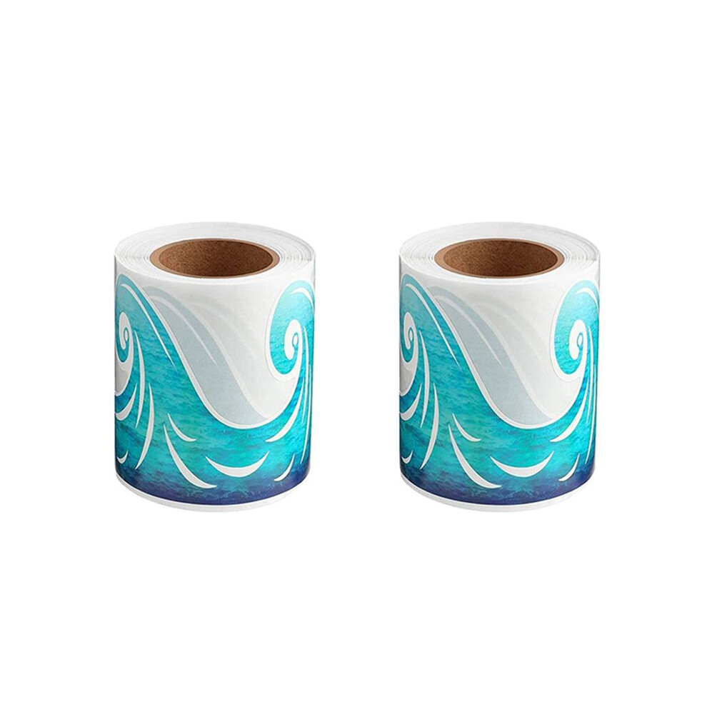 2X Ocean Wave Bulletin Board Border Sticker Classroom Blackboard Bulletin Board Paper Self-Adhesive Border Trim 6032267686578