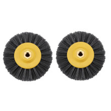 2 Piece 150X40mm x M14 P60Nylon Abrasive Wire Polishing Brush Wheel for Wood Furniture Stone Antiquing Grinding