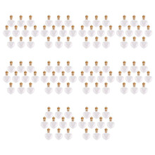 100Pcs Glass Cork Bottle Glasses Ampoules Wool Bottle Pendants Heart Form