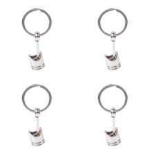 4X Trendy Car Engine Piston Keyring Chain Keychain Key Fob Silver