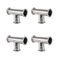 4pcs 1.5Inch 38mm Sanitary Tri Clamp 3 Way Tee 304 Stainless Steel Sanitary Ferrule Tee Connector Pipe Fitting