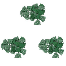 75Pcs Christmas Tree Shape Decor Embellishment Wooden Buttons with Two Holes for Sewing Scrapbook Crafting
