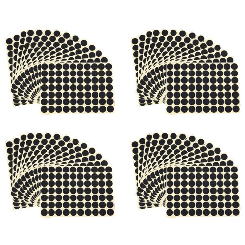 4set 19mm Circles Round Code Stickers Self Adhesive Sticky Labels Black