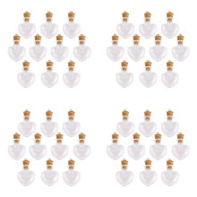 40Pcs Coppa di Vetro Bottiglia di Vetro Ampolle Ciondoli Bottiglia di Lana A Forma di Cuore
