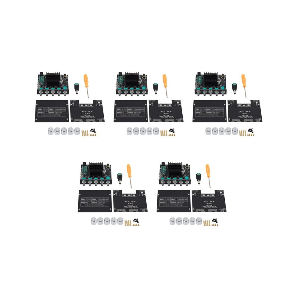 5X Zk-Mt21 2.1Channel 5.0 Subwoofer Amplifier Board 50Wx2+100W Power Audio Stereo Amplifier Board Bass Amp Aux Black 4711158051726