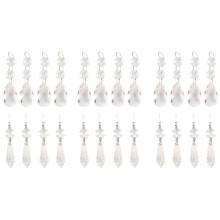 72 Pcs Chandelier Crystal Prisms Pendants Set 38 mm Clear Teardrop Icicle Chandelier Crystals Parts Replacement Crystals