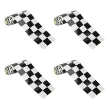4pcs 3 Inch Black/White Checkered Decal Tape Car Motorcycle Bike Tank Sticker