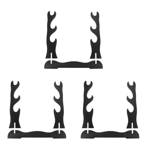 3X 3Tier Samurai Schwert Katana Holder Stand Bracket Rack Display Schwarz