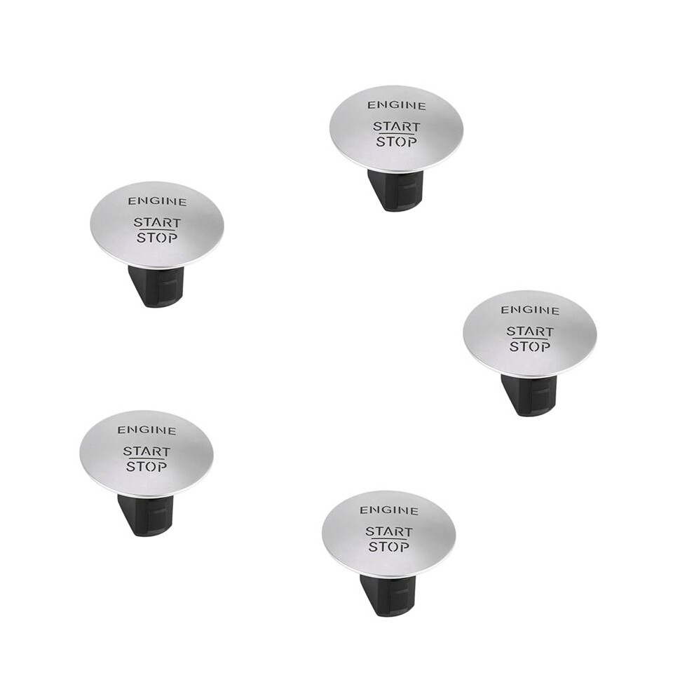 5X For - Push To Start Button Keyless Go Engine Start Stop Push Button Silver 6031804339373