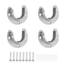 4 Packs Heavy Duty Stainless Steel Closet Rod End Supports Closet Pole Sockets Flange Rod Holder with Screws, 1-1/3 Inches Diameter(U-Shaped)