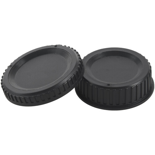 Black Plastic Camera Body Cover + Rear Lens Cap for  Digital SLR 1