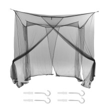 4 Coin Lit Canopee filet moustiquaire pour lit de taille Reine / roi 190*210*240cm (Noir)