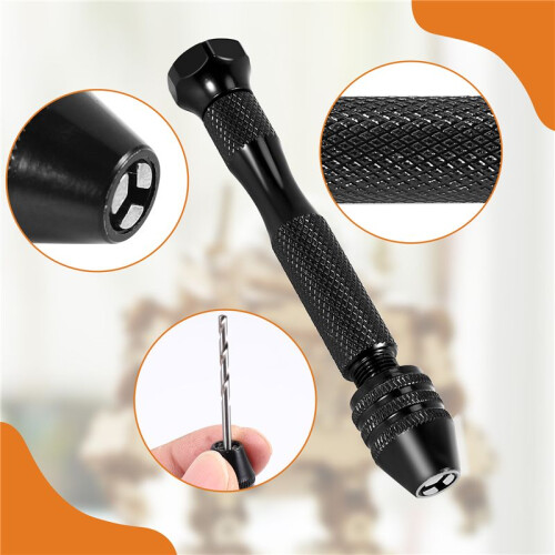 Hand Twist Drill Bits Set,DIY Precision Pin Vise Model  Hand Spiral Drill with 25pcs 0.3mm to 3.0mm Micro-Drill Bits (Black) 2