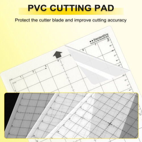 3Pcs Replacement Cutting Mat Adhesive Mat with Measuring Grid 8 By 12-Inch for Silhouette Cameo  Explore Plotter Machine 1