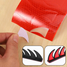 Reflective Motorcycle Helmet Mohawk Spikes Rubber Camber Saw with Red Helmet Decals(Helmet Not Included)
