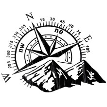 1Pcs Car Off-Road SUV Side Body Sticker Compass Mountain Decals Sticker for SUV Off-Road  Waterproof