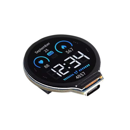 ESP32-S3 Utvecklingskort, Integrerar GC9A01 Display Driver Chip, 32-Bitars LX7 Dual Core-Processor, 1,28-Tums IPS LCD