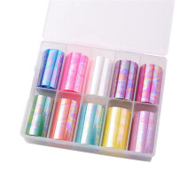 10 Rolls  Nail Foil Laser Nail Transfer Foil Holographic Nail Art Foil Decals for Nails Fingernail Stickers
