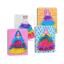 4 Stücke Puzzle Punktion Malerei Karte Boards Sack Sets für Kinder Mädchen DIY Dress Prinzessin Stoff Stochern Kunst Handwerk