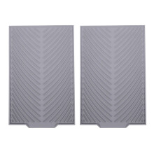 2X Silikon Schalen Trocken Matte Flume Faltent Wässerungs Matte, Rechteck Ablauf Matte Trocken Geschirr Pad Grau