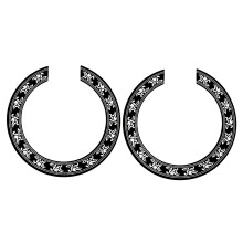 2X Sound Hole Rose Decal Sticker for Acoustic Classical Guitar Parts Black+Silver