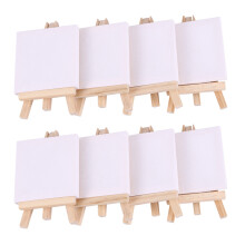 48 Ensemble Artistes 5 Pouce Chevalet + 3 Pouces X3 Pouce Ensemble de Toile Peinture Artisanat DIY Dessin Petit Tableau Chevalet Cadeau