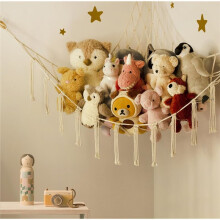 Stuffed Animal Storage Hammock - Large Corner Net for Kids Room Decor and Toy Organization