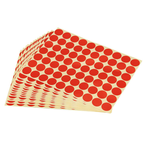30PCS 19mm Circles Round Code Stickers Self Adhesive Sticky Labels Red 1