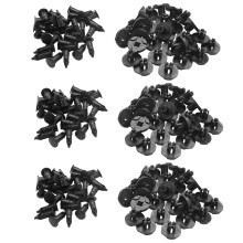 90 Pieces Plastic Parts 8 mm Black Hole Bumper Rivet Clip Closure