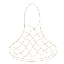 Damen Neckholder Mesh Körper Kette Bralette Bikini Bh Halsketten Stomachers (Golden)