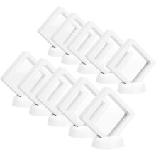 Muntdisplaydoos - Set van 10 3D-Displayhouder met Zwevend Frame met Standaards voor Uitdagingsmunten, AA-Medaillons, Sieraden