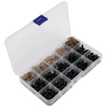Safety Eyes with Washers, 150Pcs Small Doll Eyes  Toy Eyes Teddy Bear Eyes 6mm/8mm/9mm/10mm/12mm, Black Plastic Eye