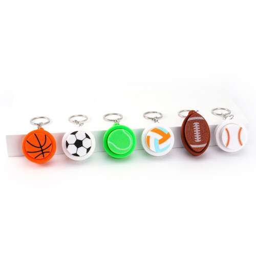 Stylish 3D Printed Sports Round Keychains for-button baseball 1