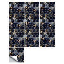 10pcs Hexagon Tiles Sticker Kitchen Backsplash Oilproof Washbasin Peel & Stick Waterproof Art Wallpaper