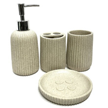 Badezimmer-Set Aus Kunstharz-Sandstein (4-Teilig), Schlichtes Badezimmer-Set, WC-Handwaschbecken, Zahnbürstenhalter