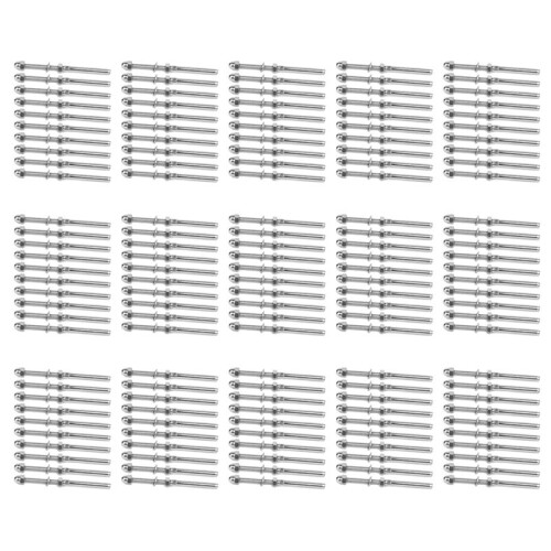 150 Pcs Stainless Steel Handrail Railing Cable Tensioner Threaded Stud End Fitting for 1/8 Inch Cable Wire (50 Pack)