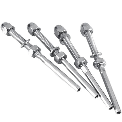 150 Pcs Stainless Steel Handrail Railing Cable Tensioner Threaded Stud End Fitting for 1/8 Inch Cable Wire (50 Pack) 2