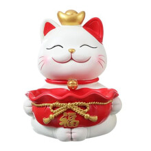Lucky Cats Standbeeld Ornament Diversen Container Creatieven Hars Beeldje Tafelblad Organizer Sieraden Trinket Tray A