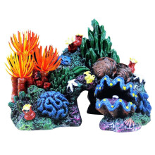 Akvarieharts KorallväXt Shell Mountain Cave Ornament Fish Tank Decor